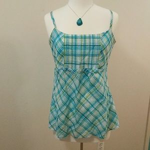 New York & Co. Green and blue top.